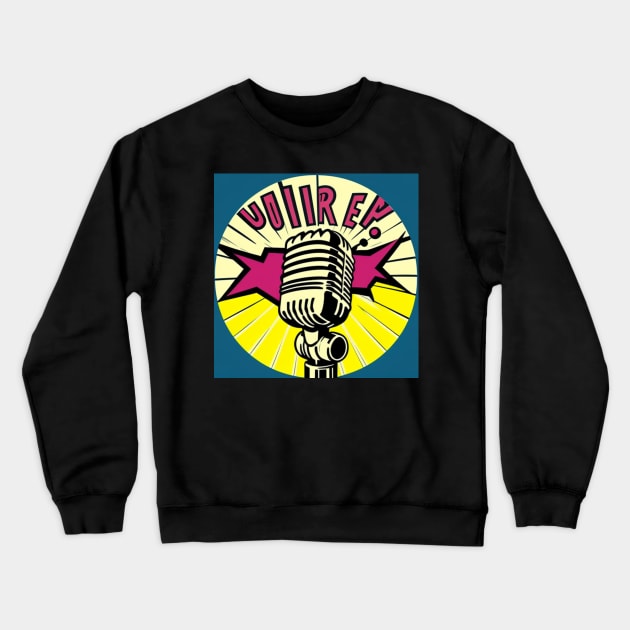 Pop Art Vintage Mic Crewneck Sweatshirt by musicgeniusart